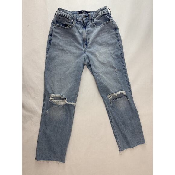 Hollister Ultra High-Rise Vintage Straight Jeans Grunge Distressed 3S 26" * 25" - Picture 1 of 11